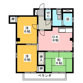 Leben-heim中島【1階】の間取り