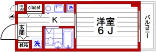 シャト-尾山台【1階】の間取り