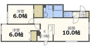 ルミエール白石北【2階】の間取り