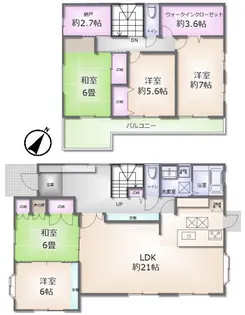 栃木県下野市医大前3【一戸建】の間取り