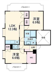 厚木国際飯山レジデンスC棟【2階】の間取り