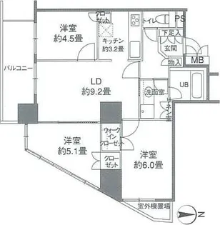 カスタリアタワー品川シーサイド【6階】の間取り
