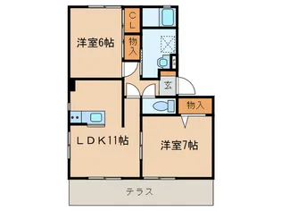 ハイムフロ-ラ【1階】の間取り