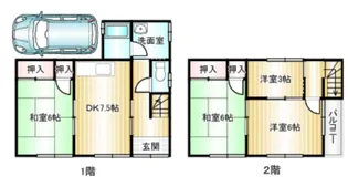 広島県福山市久松台2【一戸建】の間取り