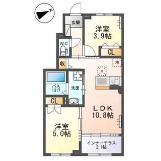 ヒューベリオン【1階】の間取り