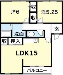 エクセレントロワールI【1階】の間取り