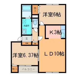 ロイウッドウエスト【1階】の間取り