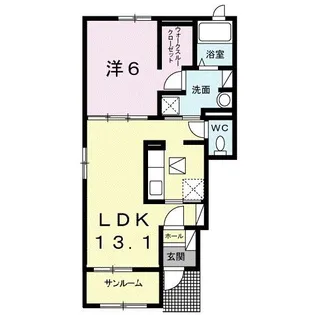 サニーコート大木戸A【1階】の間取り