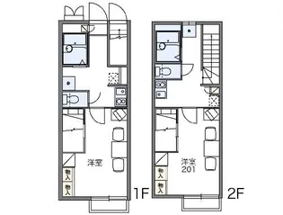 レオパレス下小鳥A【2階】の間取り