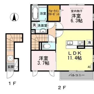 クレールコート【2階】の間取り