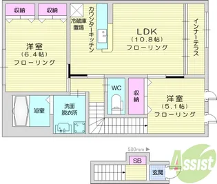 ルクラージュキセキ【2階】の間取り