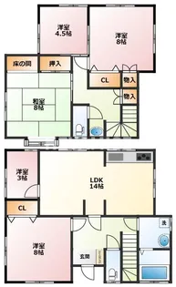 長崎県長崎市八つ尾町【一戸建】の間取り