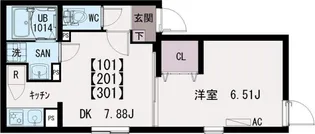 イクシオ竹ノ塚【1階】の間取り