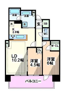 東京都国分寺市本町2【マンション】の間取り