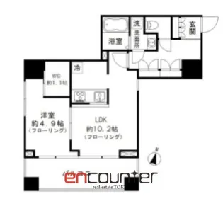 プリューム中野坂上【6階】の間取り