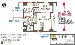 ガーデンコート烏ヶ辻【3階】の間取り