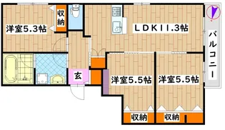 アルブル夢見ヶ崎【2階】の間取り