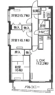 フォンティーヌ【1階】の間取り