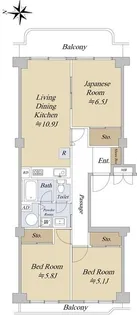 中村グリーンマンション 1号棟【2階】の間取り