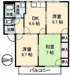 ミニオンハイツ B棟【2階】の間取り