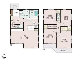 神奈川県厚木市山際【一戸建】の間取り