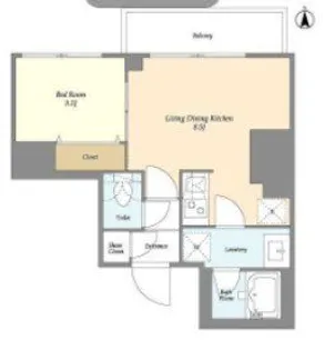 東京都荒川区西日暮里6【マンション】の間取り