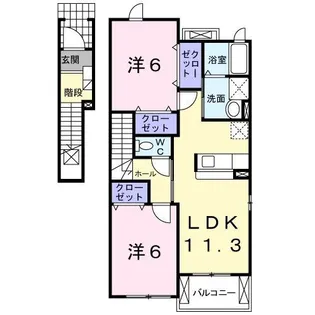 茨城県ひたちなか市磯崎町【アパート】の間取り