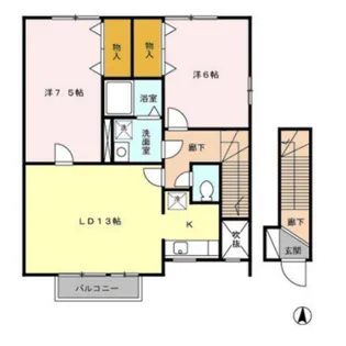 カーサクイントB【2階】の間取り