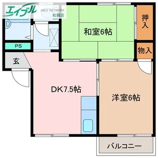 コーポジョイフルトロワC【2階】の間取り