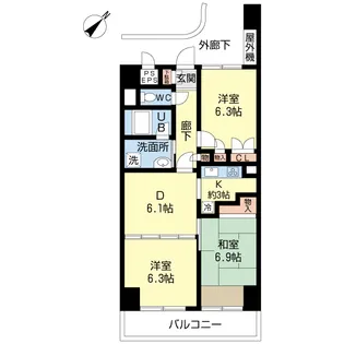 エクセラージュ船堀【5階】の間取り