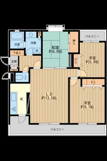 東京都世田谷区玉川4【マンション】の間取り