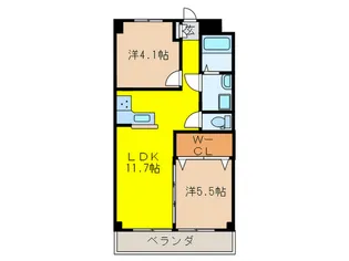 清水マンション 1号棟【1階】の間取り