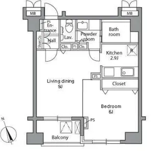 レジディア自由が丘【4階】の間取り