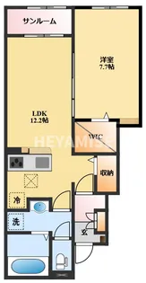 エイティエイト富の原II【1階】の間取り