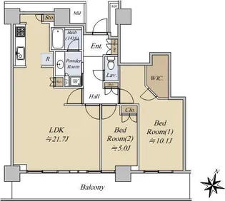 リエトコート武蔵小杉イーストタワー【40階】の間取り