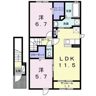 ウエストヒルII【2階】の間取り