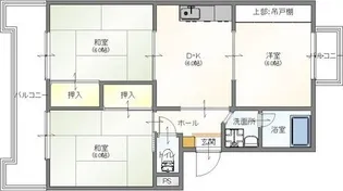 北マンション【2階】の間取り