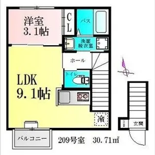 CloudNine台原【2階】の間取り