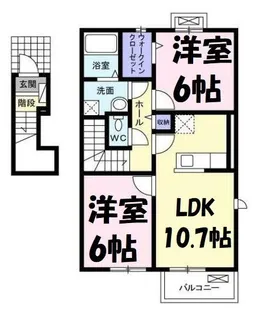 カーサ・ヴェルデ【2階】の間取り