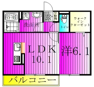 ライフマンションB【2階】の間取り