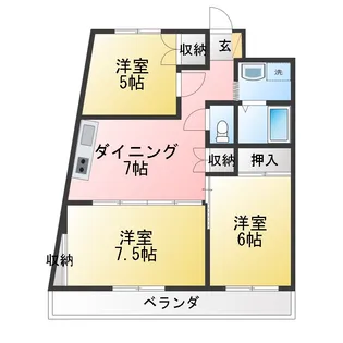 エクセレント梶ヶ谷【3階】の間取り