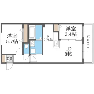 Ritz GRANDE月寒(リッツグランデ月寒)【4階】の間取り
