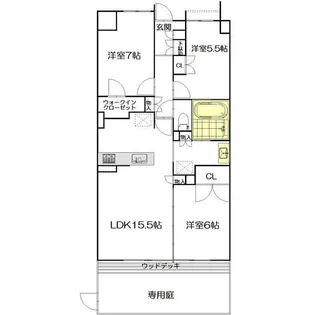 プレミスト湘南辻堂アクアフェイス【1階】の間取り