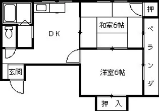 菊水ハイツ【1階】の間取り