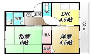 高安グリーンハイツ【2階】の間取り