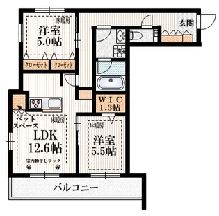 仮称 粕谷1丁目メゾン西棟【3階】の間取り