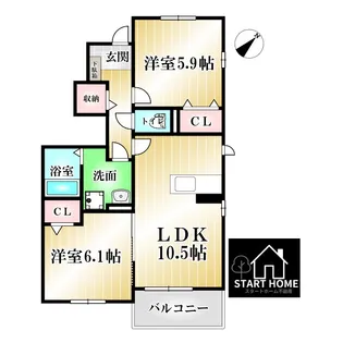 クラール南庄町D【1階】の間取り