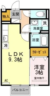 アクシス南島田D棟【2階】の間取り