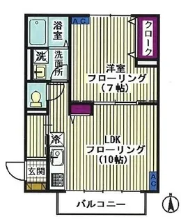 メゾンアベニール【1階】の間取り