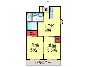 ファ-ストタウンパ-ト5【9階】の間取り